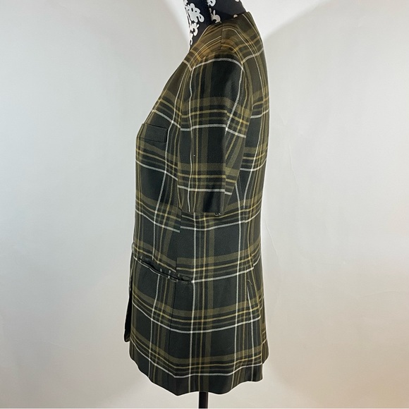 Jones New York Vintage Plaid Green/Beige Short Sleeve Suit - Picture 10 of 12